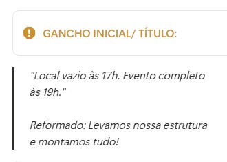 Campo de gancho inicial no Notion mostrando o texto original seguido de Reformado: com o novo texto proposto
